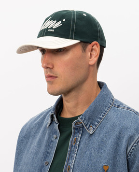 Ami Paris Green cap with logo embroidery UCP293AW0053