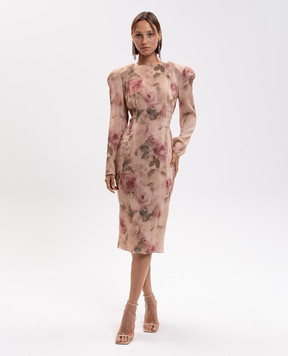Magda Butrym Beige silk dress with floral print DRESS29230926