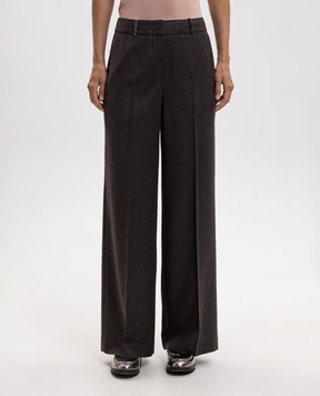 Peserico Brown wool pants with lurex A0433503359