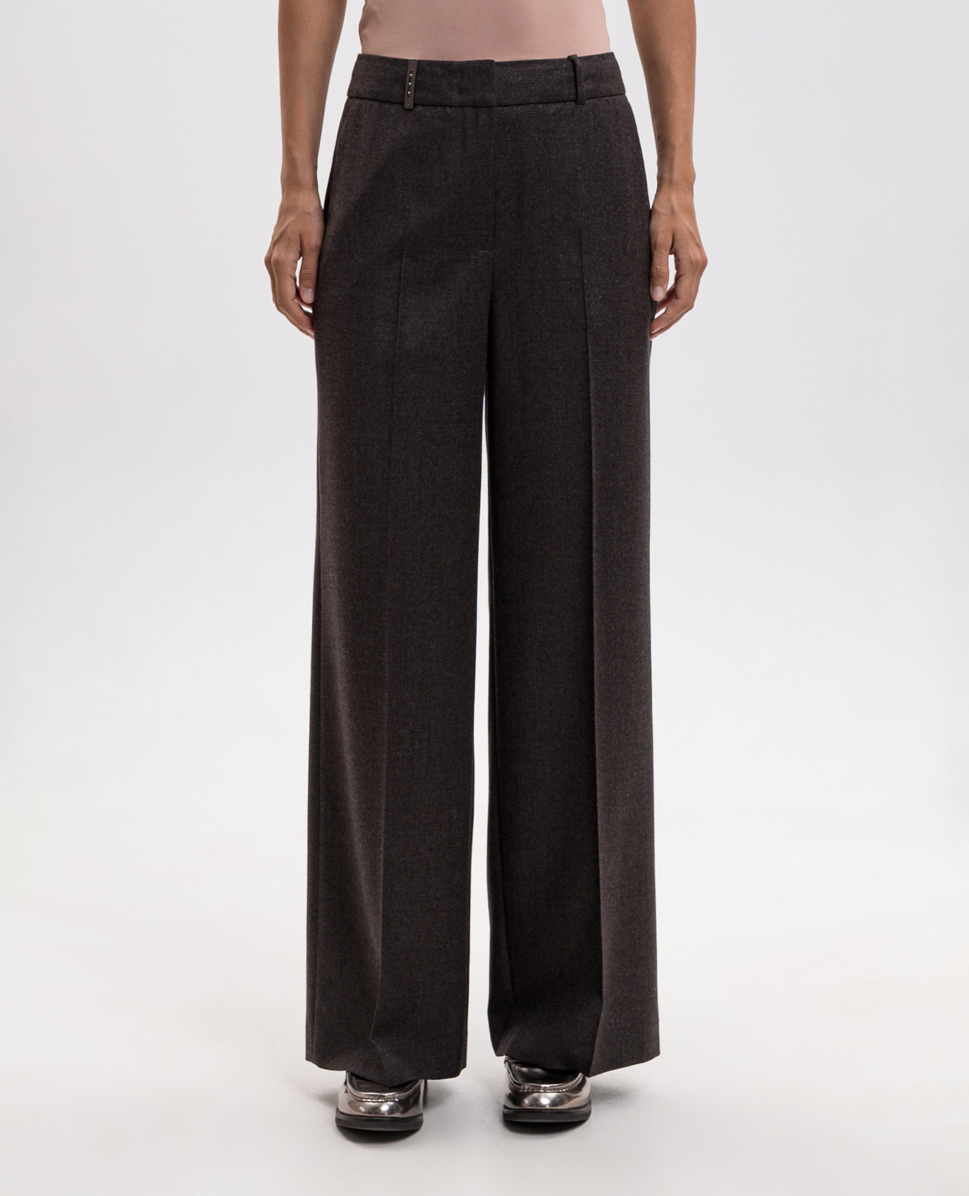 Brown wool pants with lurex Peserico 3