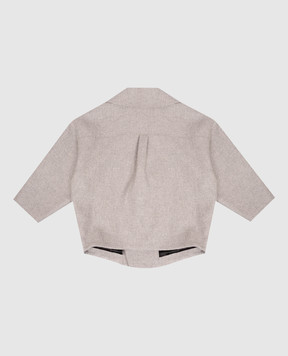 Balmain Children's gray double-breasted coat with wool BZ2H10E0254