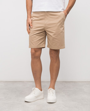 Givenchy Beige shorts with logo patch BM51PQ15XZ