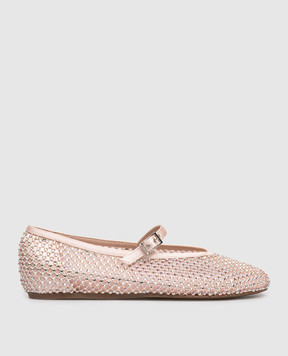Le Silla Pink GILDA ballet flats with crystals 0189C020MTPPSAS