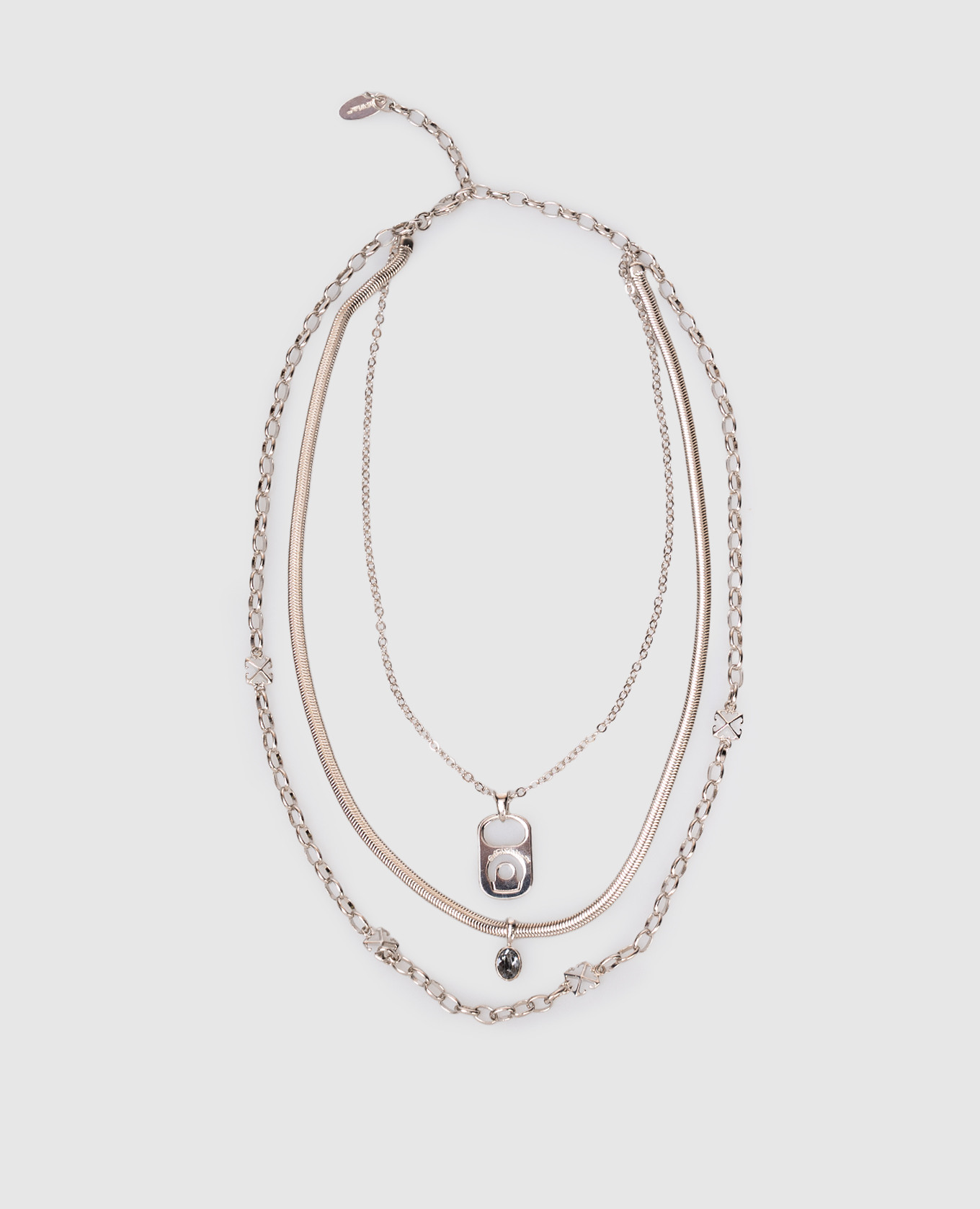 

Silver layered necklace with pendants Off-White