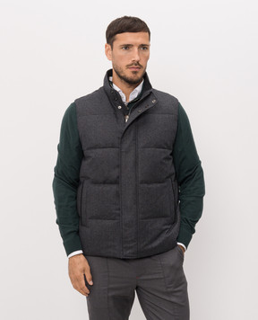 Canali Grey wool down vest SG03516O41123