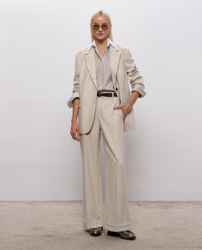 Brunello Cucinelli Beige wool and cashmere jacket MB1627645