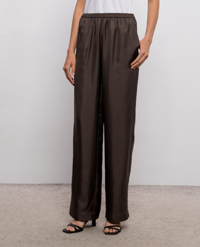 Loulou de Saison ALERA brown silk pants ALERALDS