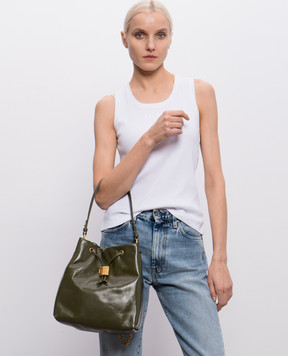 Balmain Pulse Khaki Leather Backpack GN0GE036LMTE