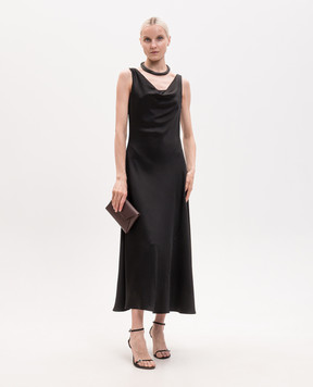 Brunello Cucinelli Black silk dress MB179A5480