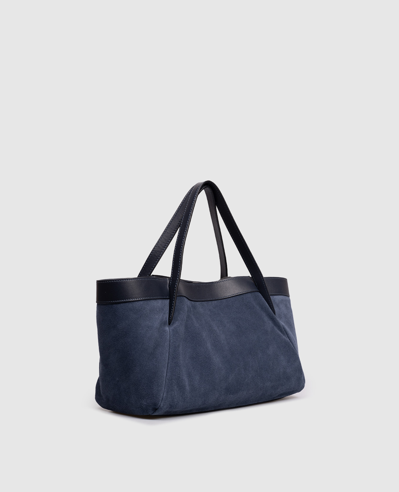 Blue suede tote bag with logo embossing Twinset 3