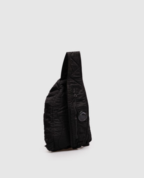 C.P. Company Black sling bag with logo embroidery MAC186A005269G