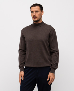 Cashmere&Whiskey Brown merino wool sweater 97397