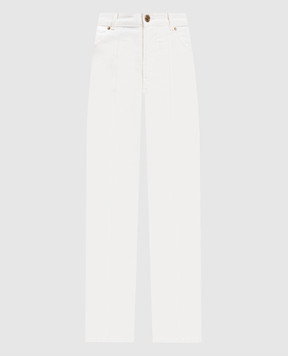 Balmain White jeans with logo patch GF1MI070DG14