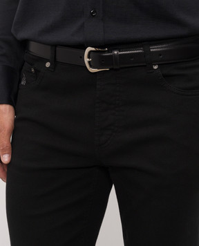 Brunello Cucinelli Black leather belt MAUNX346