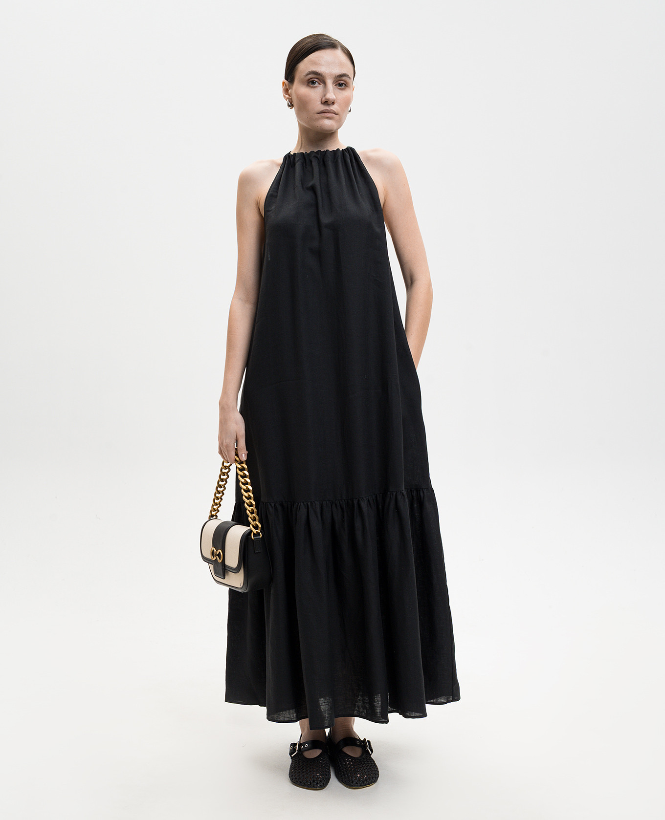 

Black Ibiza linen dress Asceno
