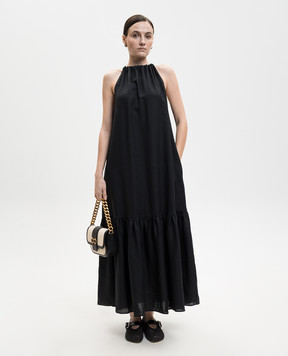 Asceno Black Ibiza linen dress D004F06C01