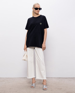 The Attico Black t-shirt with logo print 260WCT00353JJJ025PA