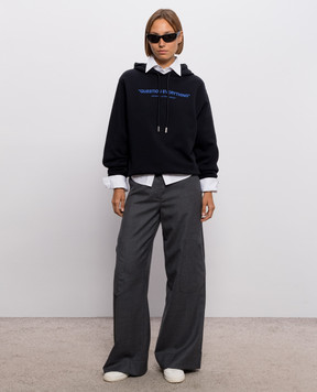 Off-White Black hoodie Question Everything 2FE00503T