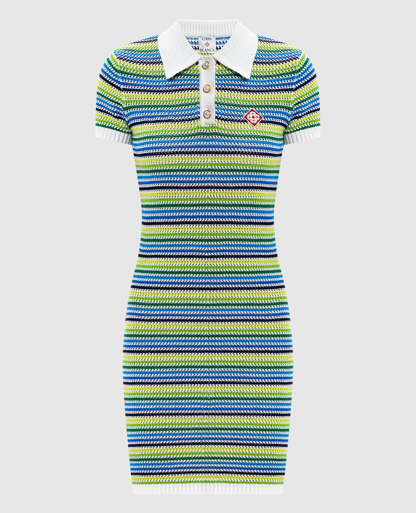 

White striped polo dress with emblem Casablanca