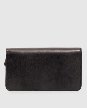 Orciani Black leather wallet with monogram SU0125LGN