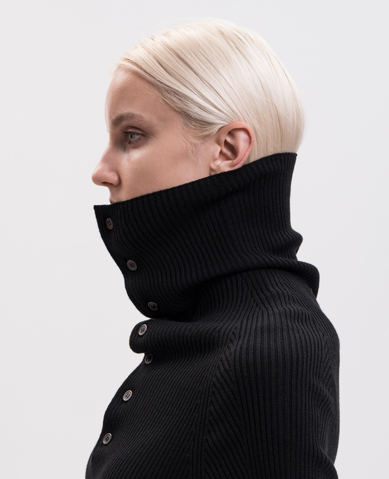 Black ribbed sweater with silk Y`S Yamamoto 5
