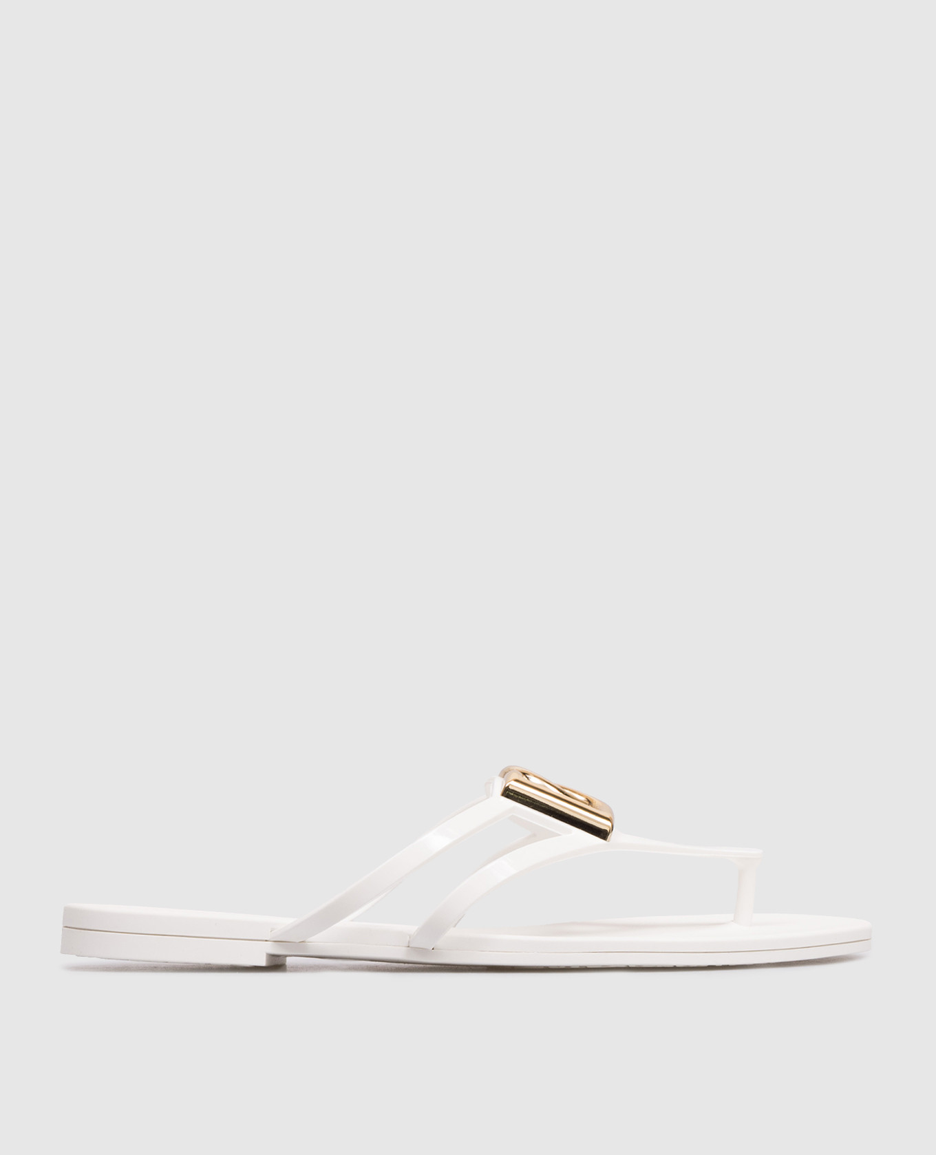 

White flip-flops with textured monogram Dolce&Gabbana