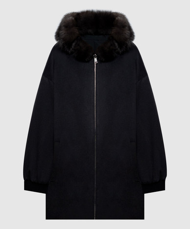 Black reversible sable fur jacket