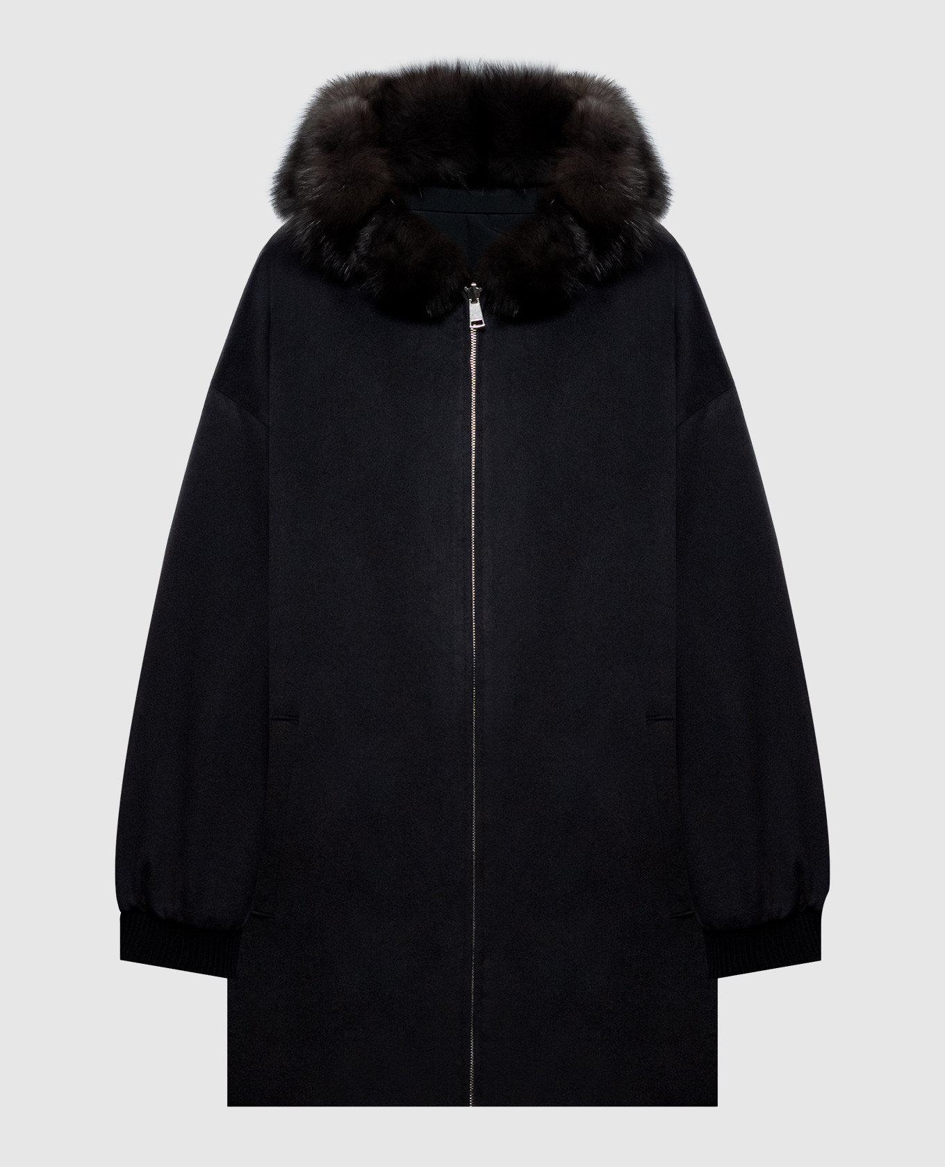 Black reversible sable fur jacket