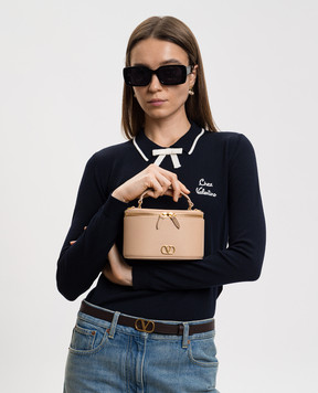 Valentino Beige VLogo leather crossbody bag 8W2P0AX8SNP