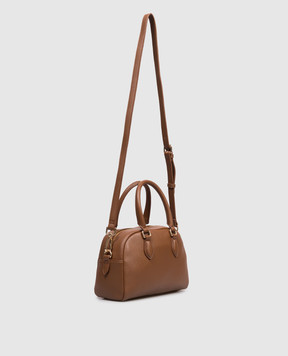 Twinset Brown tote bag with textured logo 261TB7231