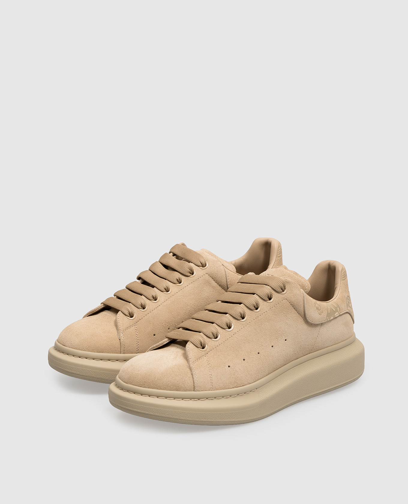 Beige suede oversized sneakers Alexander McQueen 2