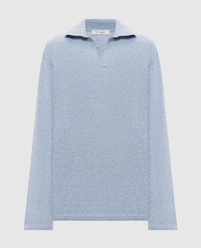 The Row Niosa blue melange pullover with linen 10707Y971