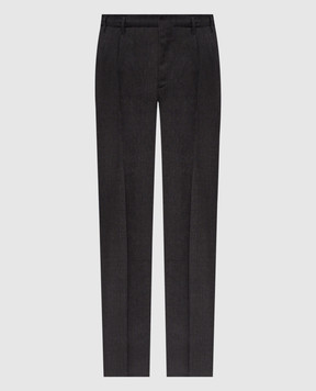 Brunello Cucinelli Dark gray linen and wool pants MZ408S2440