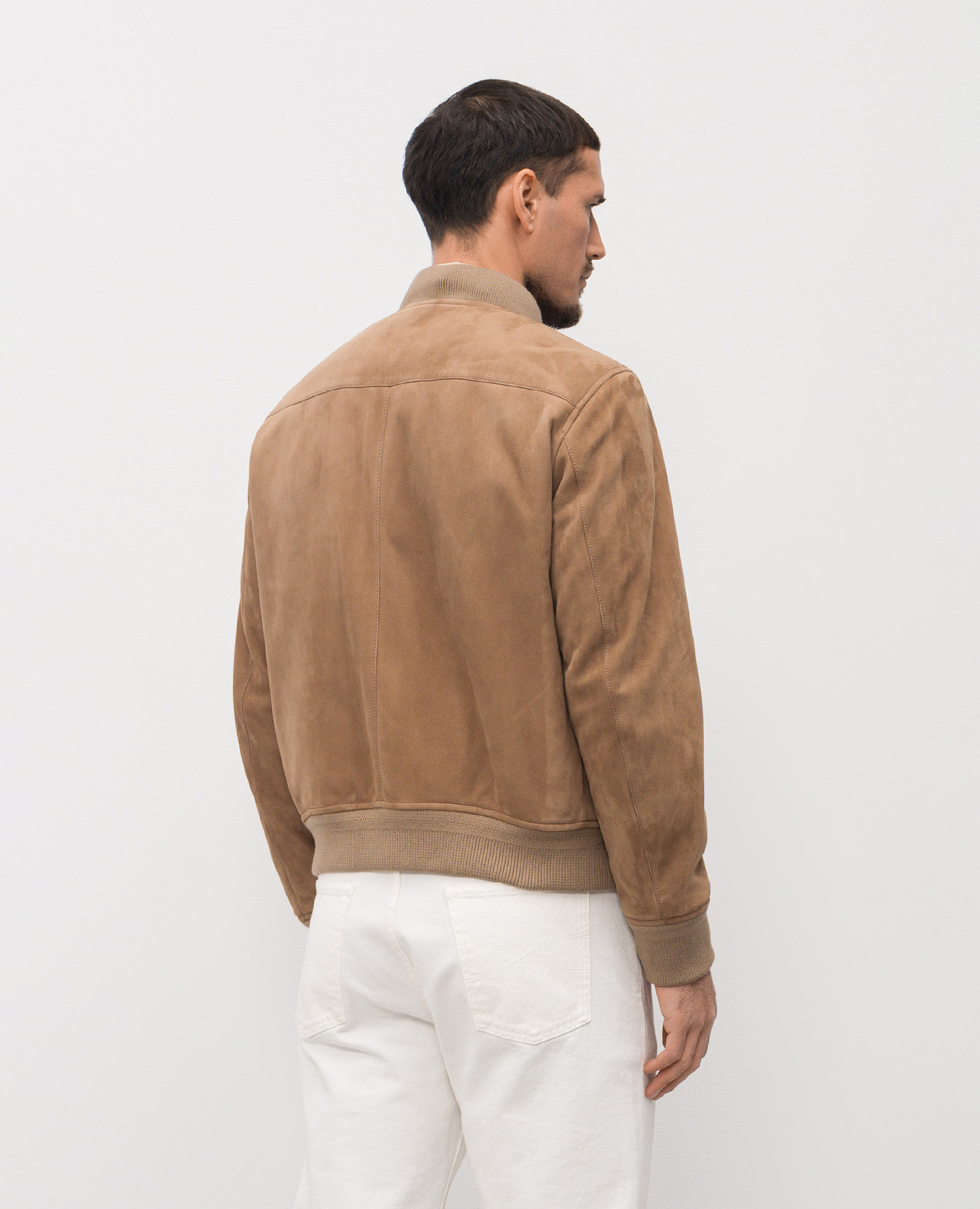 Beige suede bomber jacket Tom Ford 4