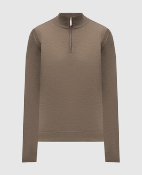 Stefano Ricci Brown cashmere and silk polo shirt K606125L01F26302