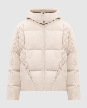 Off-White Beige jacket with emblem print 44MED06CF26F002