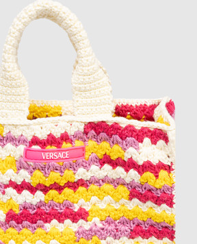 Versace Children's knitted bag with logo patch 10232311A17239