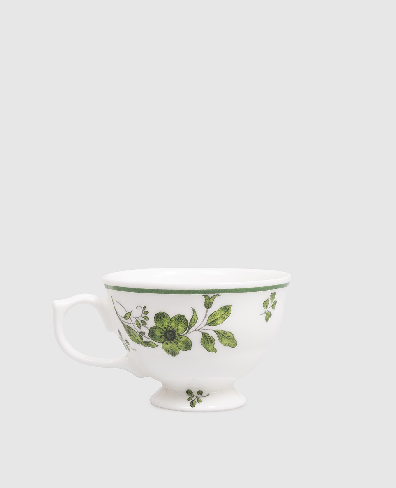 White porcelain coffee cup Rosa Rosae