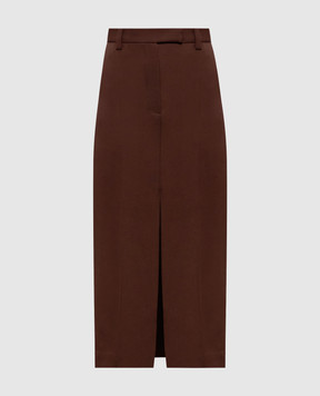 Brunello Cucinelli Brown wool skirt MG553G4074