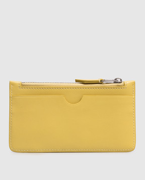 Ami Paris Yellow leather cardholder with emblem USL703AL0138