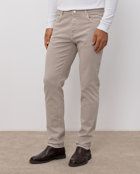 Brunello Cucinelli Grey jeans with logo patch M277PD3210