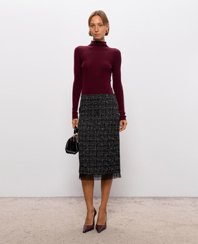 Twinset Black tweed pencil skirt 262TP2084