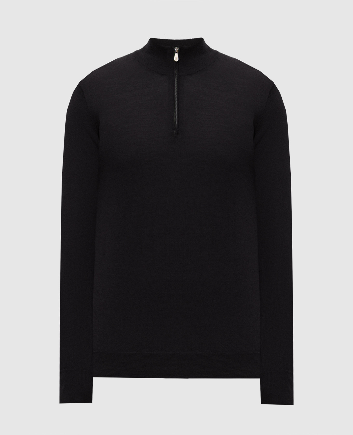 Black wool and cashmere sweater