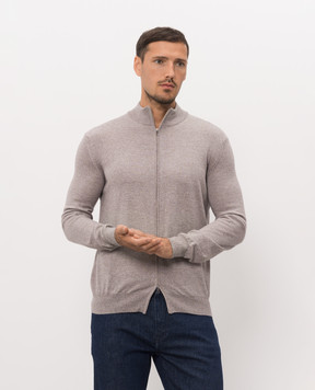 Cashmere&Whiskey Grey merino wool cardigan 97396