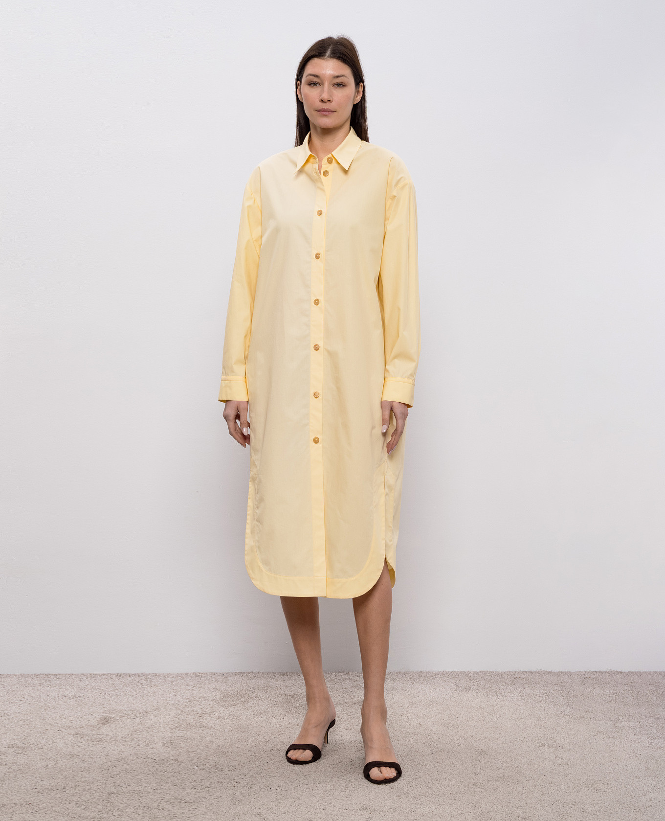 

Gloria yellow shirt dress Khaite