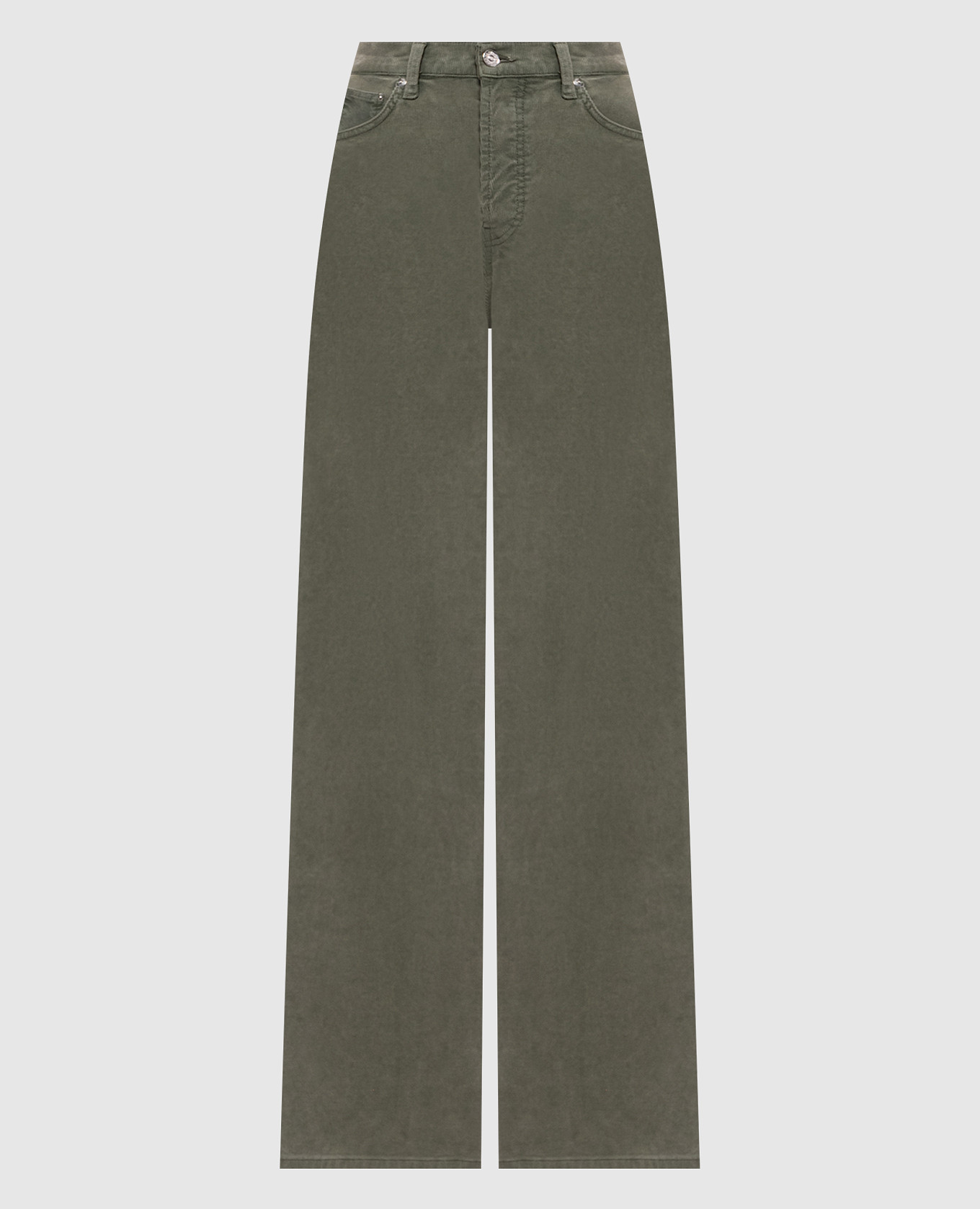 Dakota green corduroy pants with logo patch Dondup