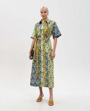 Alemais Ali Spliced Linen Pework Shirt Dress 6195D