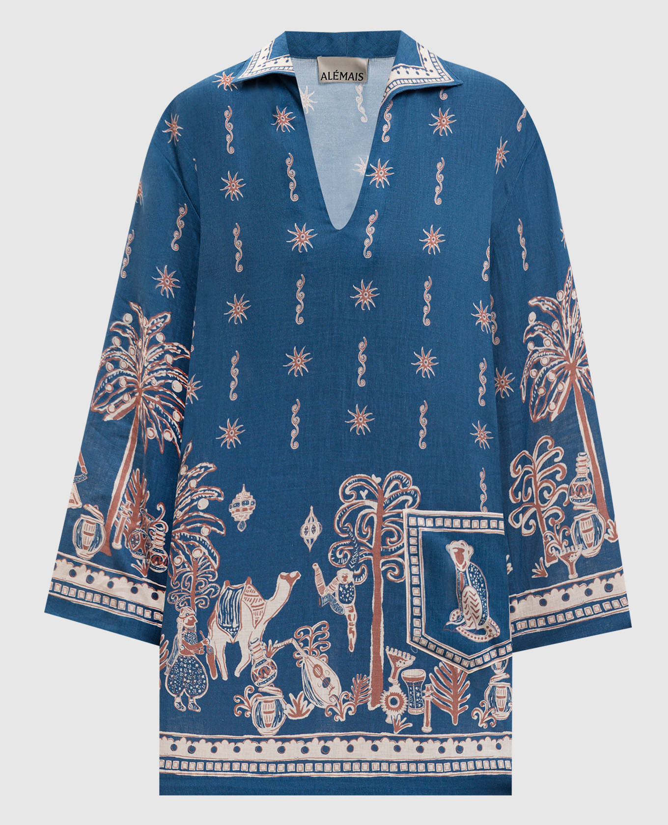 

Acacia blue linen mini dress Alemais