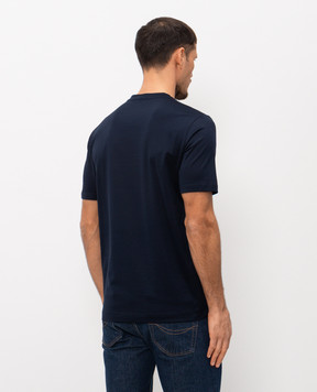 CAPOBIANCO Blue t-shirt with logo patch 20M660MK00
