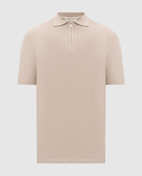 Cashmere&Whiskey Beige polo shirt with a pattern CH104Z